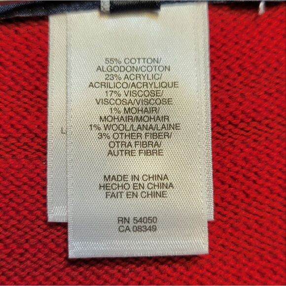 Jones New York Red Striped Women's Poncho - Picture 8 of 11